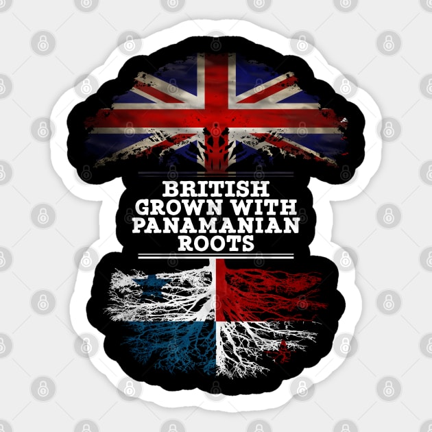 British Grown With Panamanian Roots - Gift for Panamanian With Roots From Panama Sticker by Country Flags